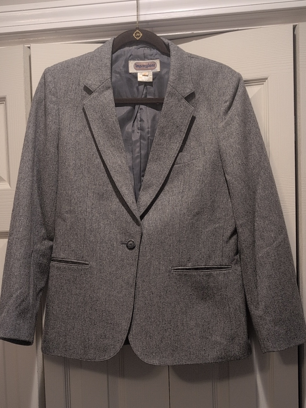 Impressions Heather Gray Single-Button Women's Blazer